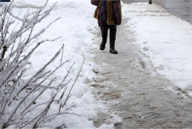icy sidewalk